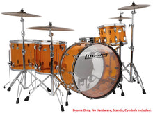 Load image into Gallery viewer, Ludwig *Pre-Order* Vistalite Amber ZEP SET 14x26/16x18/16x16/10x14 Acrylic Kit Drums Shell Pack | Made in the USA | Special Order | Authorized Dealer