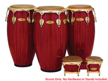 Load image into Gallery viewer, Pearl *Pre-Order* Havana Series Fiberglass 4pc Conga & Bongos Set Red Tiger Stripe Gold 11",11.75",12.5", 7"/ 9" | Special Order | Authorized Dealer