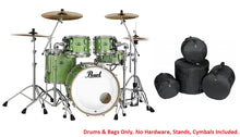 Load image into Gallery viewer, Pearl Masters Complete 22x18_10x7_12x8_16x16 Absinthe Sparkle Drums Shells +Bags! Authorized Dealer