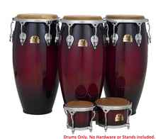 Load image into Gallery viewer, Pearl *Pre-Order* Elite Series Thai Oak Merlot Burst 4pc Quinto Conga Tumba Bongos Set 11",11.75",12.5", 7" & 9" | Special Order | Authorized Dealer