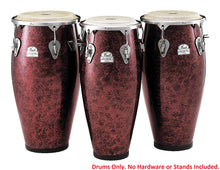 Load image into Gallery viewer, Pearl Primero Pro 4pc Fiberglass Quinto Congas Tumba Drums Set Wine Red Marble 10",11",11.75",12.5"