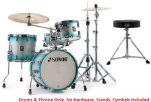 Load image into Gallery viewer, Sonor *Pre-Order* AQ2 Aqua Silver Burst Lacquer BOP 18x14 14x13 12x8 14x6 Drum Shells +Throne Special Order Authorized Dealer