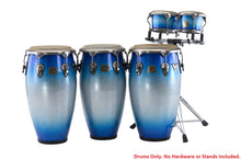 Load image into Gallery viewer, Pearl Elite Series Fiberglass Blue Sparkle Burst 4pc Congas Bongos Drum Set 11", 11.75", 12.5",7/8.5 | Authorized Dealer