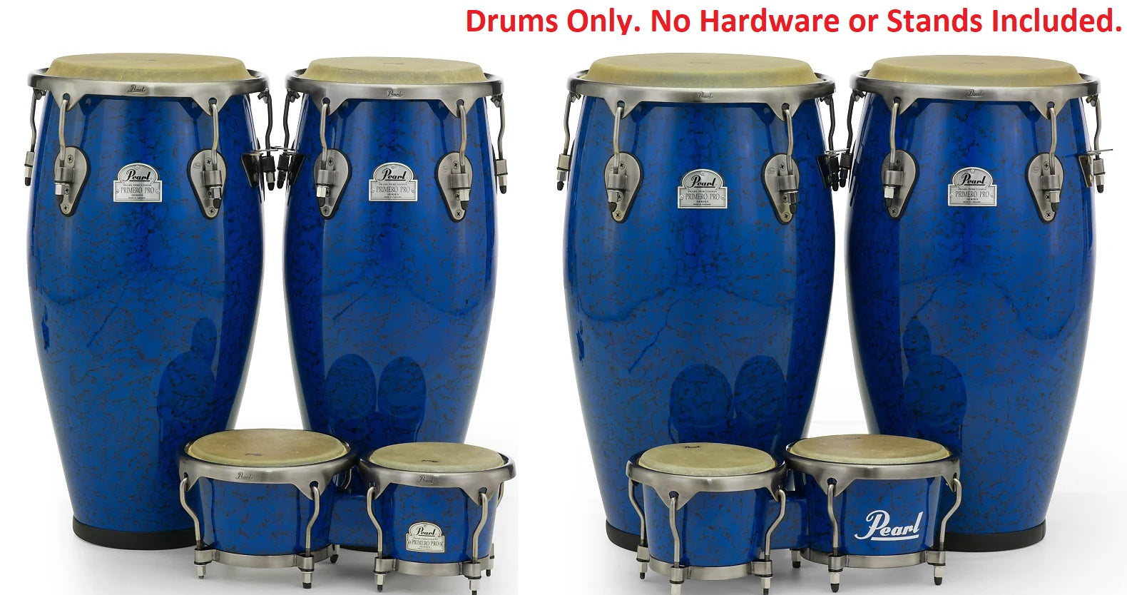 Pearl Primero Pro 5pc Fiberglass Drums Quinto Congas Tumba Bongos Blue  Marble 10,11,11.75,12.5,7/8.5