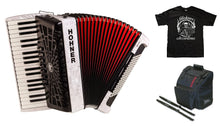 Load image into Gallery viewer, Hohner Bravo III 96 Bass White Piano Accordion Acordeon +GigBag & Straps NEW Authorized Dealer