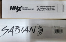 Load image into Gallery viewer, Sabian HHX Complex Promotional Set | Ships Now | 14" Medium Hats/16" & 18" Thin Crashes/20" Medium Ride | Bundle Pack | Made in Canada | Authorized Dealer