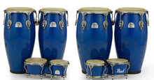Load image into Gallery viewer, Pearl Primero Pro 5pc Fiberglass Drums Quinto Congas Tumba Bongos Blue Marble 10,11,11.75,12.5,7/8.5