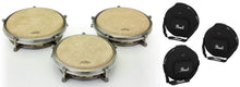 Load image into Gallery viewer, Pearl Travel Congas Thai Oak Caramel Brown Drums Set: 11" Quinto, 11.75" Conga, 12.5" Tumba & 3 Bags | NEW | Authorized Dealer
