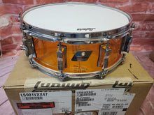 Load image into Gallery viewer, Ludwig Vistalite Amber 5x14" Zep Bonham Snare Drum Molded Acrylic with Bowtie Lugs | Made in the USA | Authorized Dealer