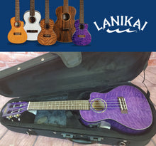 Load image into Gallery viewer, Lanikai Quilted Maple Purple Acoustic/Electric Concert Cutaway Ukulele +FREE Case Authorized Dealer