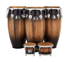 Load image into Gallery viewer, Pearl *Pre-Order* Elite Series Thai Oak Mocha Burst 4pc Quinto Conga Tumba Bongos Drums Set 11",11.75",12.5",7" & 9" | Special Order | Authorized Dealer