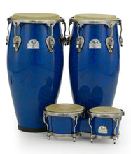 Load image into Gallery viewer, Pearl Primero Pro 5pc Fiberglass Drums Quinto Congas Tumba Bongos Blue Marble 10,11,11.75,12.5,7/8.5