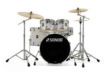 Load image into Gallery viewer, Sonor AQ1 Piano White Stage 5pc Kit 22x17.5/10x7/12x8/16x15/14x6 Birch Drum Shells +Hardware Dealer