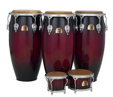 Load image into Gallery viewer, Pearl *Pre-Order* Elite Series Thai Oak Merlot Burst 4pc Quinto Conga Tumba Bongos Set 11",11.75",12.5", 7" & 9" | Special Order | Authorized Dealer