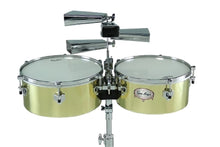 Load image into Gallery viewer, Gon Bops Alex Acuna 14/15" Signature Brass Timbales +Free Stand | Worldwide Ship | Authorized Dealer