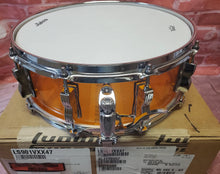 Load image into Gallery viewer, Ludwig Vistalite Amber 5x14" Zep Bonham Snare Drum Molded Acrylic with Bowtie Lugs | Made in the USA | Authorized Dealer