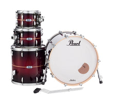 Load image into Gallery viewer, Pearl Masters Complete Red Burst Stripe 22x18_10x7_12x8_16x16 Drum Set Shells BAGS Authorized Dealer