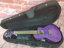 Load image into Gallery viewer, Lanikai Quilted Maple Purple Acoustic/Electric Concert Cutaway Ukulele +FREE Case Authorized Dealer