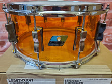 Load image into Gallery viewer, Ludwig *Pre-Order* Vistalite Amber 6.5x14" Zep Bonham Snare Drum Molded Acrylic with Bowtie Lugs | Made in the USA | NEW | Special Order | Authorized Dealer