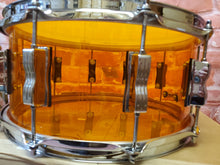 Load image into Gallery viewer, Ludwig *Pre-Order* Vistalite Amber 6.5x14" Zep Bonham Snare Drum Molded Acrylic with Bowtie Lugs | Made in the USA | NEW | Special Order | Authorized Dealer
