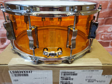 Load image into Gallery viewer, Ludwig *Pre-Order* Vistalite Amber 6.5x14" Zep Bonham Snare Drum Molded Acrylic with Bowtie Lugs | Made in the USA | NEW | Special Order | Authorized Dealer