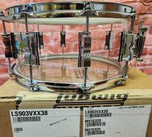 Load image into Gallery viewer, Ludwig *Pre-Order* Vistalite Clear 6.5x14" Zep Bonham Snare Drum Molded Acrylic with Bowtie Lugs | Made in the USA | NEW | Special Order | Authorized Dealer
