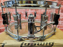 Load image into Gallery viewer, Ludwig *Pre-Order* Vistalite Clear 6.5x14" Zep Bonham Snare Drum Molded Acrylic with Bowtie Lugs | Made in the USA | NEW | Special Order | Authorized Dealer