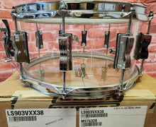 Load image into Gallery viewer, Ludwig *Pre-Order* Vistalite Clear 6.5x14" Zep Bonham Snare Drum Molded Acrylic with Bowtie Lugs | Made in the USA | NEW | Special Order | Authorized Dealer
