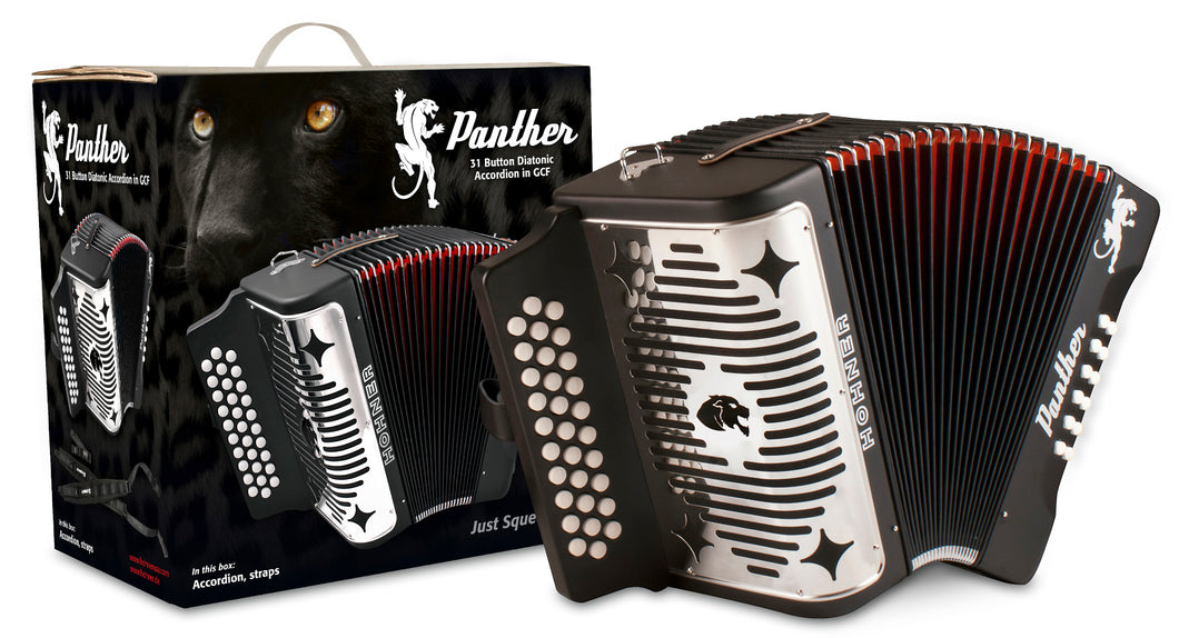 Hohner Panther +FREE AGB Bag GCF SOL Button Diatonic Accordion Acordeon +Straps_Book_DVD_T-Shirt_WorldShip!