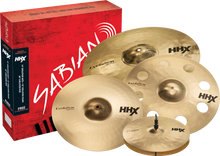 Load image into Gallery viewer, Sabian *Pre-Order* HHX Evolution Brilliant Promotional Set: 14" Hats/16" Crash/20" Ride +Shirt,Sticks Special Order | Auth Dealer
