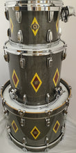 Load image into Gallery viewer, Ludwig 110th Anniversary Charcoal Diamond Flash Legacy 3pc Drum Set Mahogany Kit 14x22, 16x16, 9x13
