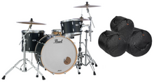 Load image into Gallery viewer, Pearl Masters Complete 24x14_13x9_16x16 Matte Black Mist Maple Shells Drums +Bags Authorized Dealer