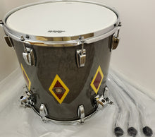 Load image into Gallery viewer, Ludwig 110th Anniversary Charcoal Diamond Flash Legacy 3pc Drum Set Mahogany Kit 14x22, 16x16, 9x13