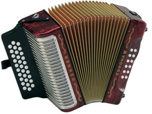 Load image into Gallery viewer, Hohner Corona III GCF/Sol Red/Rojo Accordion Acordeon +Bag/Strap/Shirt/DVD Authorized Dealer