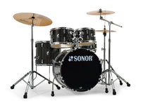 Load image into Gallery viewer, Sonor AQX Studio Black Midnight Sparkle 5pc Kit 20x16,10x7,12x8,14x13,14x5.5 Drums & Hardware Authorized Dealer