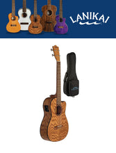 Load image into Gallery viewer, Lanikai Oak Baritone Uke Acoustic/Electric Cutaway Ukulele +Deluxe Padded Bag | Authorized Dealer
