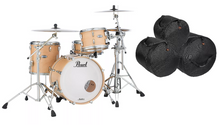 Load image into Gallery viewer, Pearl Masters Complete 22x16_12x8_16x16 Matte Natural Maple Drums Shells +GigBags! Authorized Dealer