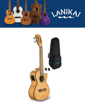 Load image into Gallery viewer, Lanikai Quilted Maple Natural Acoustic/Electric Tenor Cutaway Ukulele +FREE Bag | Authorized Dealer