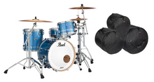 Load image into Gallery viewer, Pearl Masters Complete Light Blue Metallic Stripe 20x14_12x8_14x14 Drums FREE BAGS Authorized Dealer