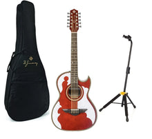 Load image into Gallery viewer, H Jimenez Bajo Quinto El Patron Solid Spruce Top Acoustic/Electric Transparent Red +GigBag & Stand Authorized Dealer