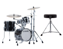 Load image into Gallery viewer, Sonor AQ2 Trans Black Lacquer MARTINI Kit 14x13, 13x12, 8x7, 12x5 Drums +Throne | Authorized Dealer