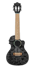 Load image into Gallery viewer, Lanikai Quilted Maple Black Acoustic Electric Cutaway Concert Ukulele Free Case | Authorized Dealer