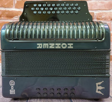 Load image into Gallery viewer, Hohner Corona C-II Redesigned Green/Gold GCF Sol Button Accordion Made in Germany Authorized Dealer