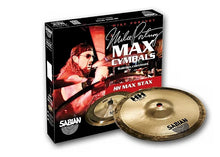 Load image into Gallery viewer, Sabian Mike Portnoy Set 12" Max Stax China Kang & 14" Max Stax Crash Natural/Traditional +Shirt/Stix