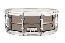 Load image into Gallery viewer, Ludwig Universal Metal 5.5x14" Black Brass Snare Drum Chrome-Plated Triple Flange Hoops Auth Dealer