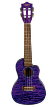 Load image into Gallery viewer, Lanikai Quilted Maple Purple Acoustic/Electric Concert Cutaway Ukulele +FREE Case Authorized Dealer