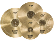 Load image into Gallery viewer, Sabian FRX Performance Set 14" Hats, 16" Crash, 18" Crash, 21" Ride +Cymbal Bag, T-Shirt, Drumsticks