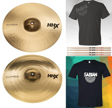 Load image into Gallery viewer, Sabian XEB Evolution Set 17" Crash and 19" Crash Cymbal +T-Shirt & VF Drumsticks | Authorized Dealer