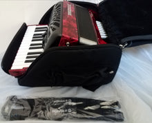 Load image into Gallery viewer, Hohner Bravo II 48 Bass Red Piano Accordion Acordeon +GigBag, Straps, Shirt - Authorized Dealer