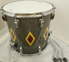 Load image into Gallery viewer, Ludwig 110th Anniversary Charcoal Diamond Flash Legacy 3pc Drum Set Mahogany Kit 14x22, 16x16, 9x13